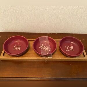 Rae Dunn | Tasting Bowls with Wooden Tray